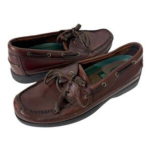 Bass Harry II Men's ASC Brown Leather Casual Loafers Boat Shoes Size 10.5 M